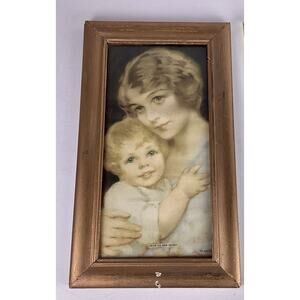 1930's-40's Vintage Print Knowles Dear To Her Heart Mother And Child Portrait
